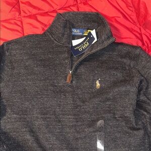 Polo by Ralph Lauren Men's Quarter Zip Sweater Gray Sz small NWT